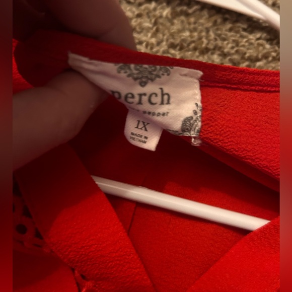 Elegant Red Wrap Top - Picture 3 of 3